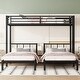 preview thumbnail 4 of 13, Detachable Metal Triple Bunk Bed with Guardrails, Twin Size