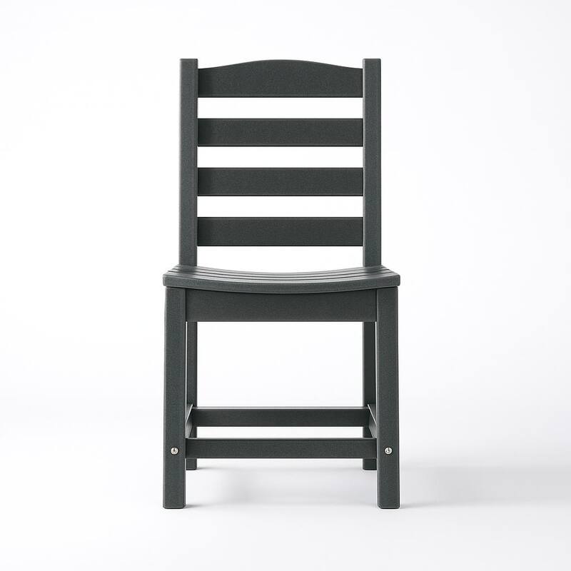 Armless Outdoor Chairs - HDPE Material Set of 2, Weather Resistant