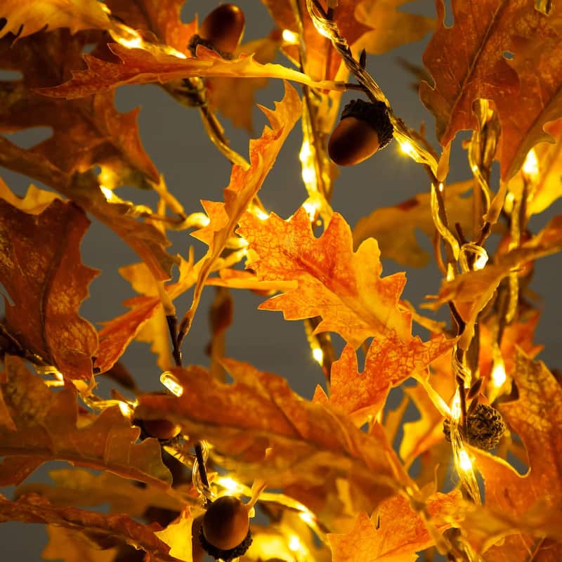 Pre-Lit Maple Autumn Artificial Fall Tree - 5' - Warm White LED Lights