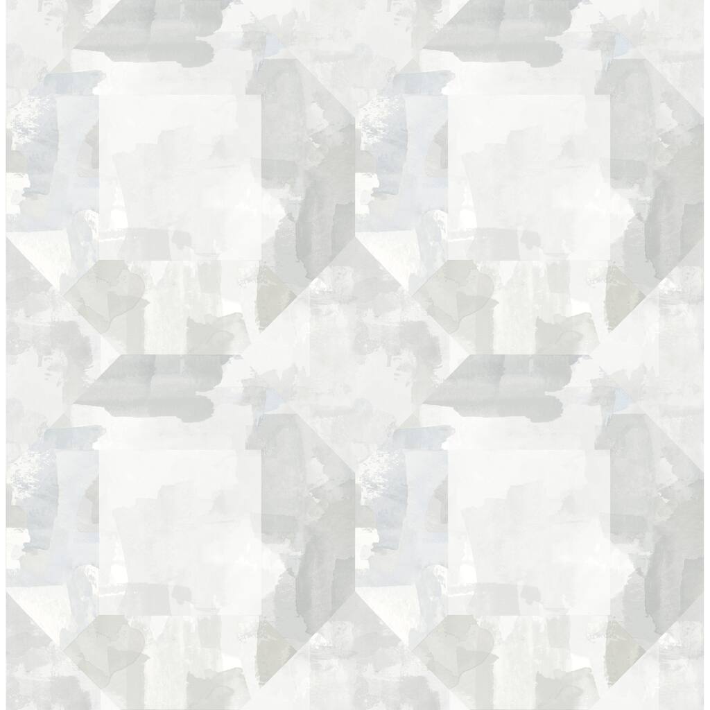 A-Street Prints Perrin Light Grey Gem Geometric Wallpaper
