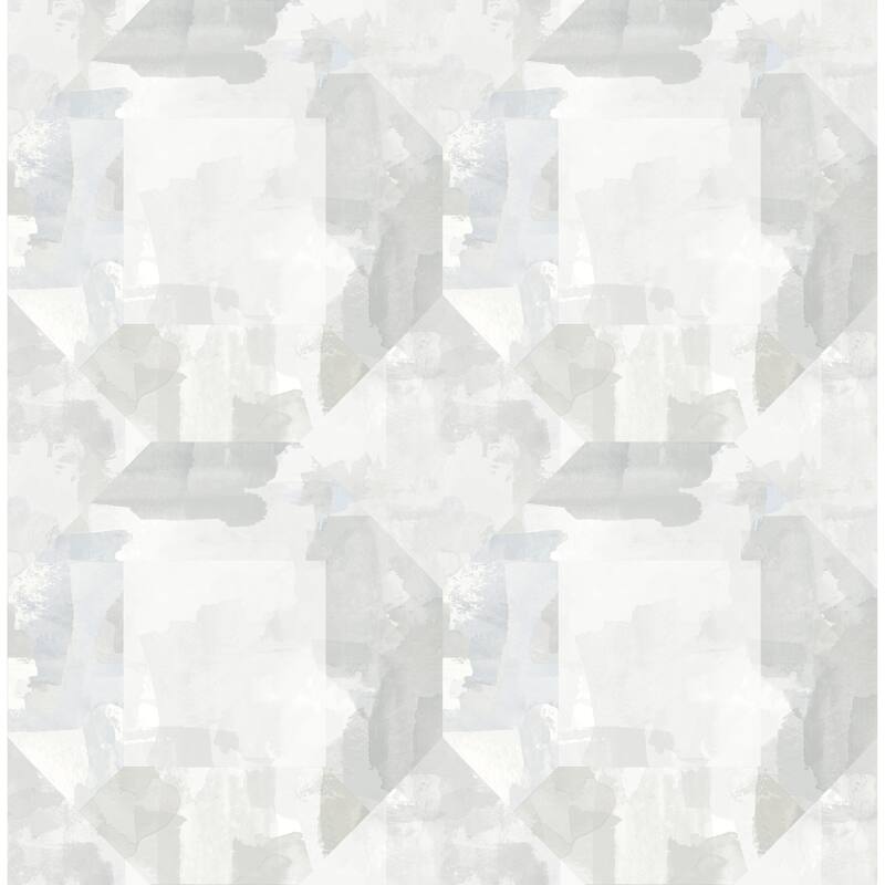 A-Street Prints Perrin Light Grey Gem Geometric Wallpaper