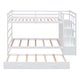 preview thumbnail 11 of 17, Cabin Design Twin Over Twin Bunk Bed,Solid Wood Bed with Trundle,Storage Staircase with 4 Drawers