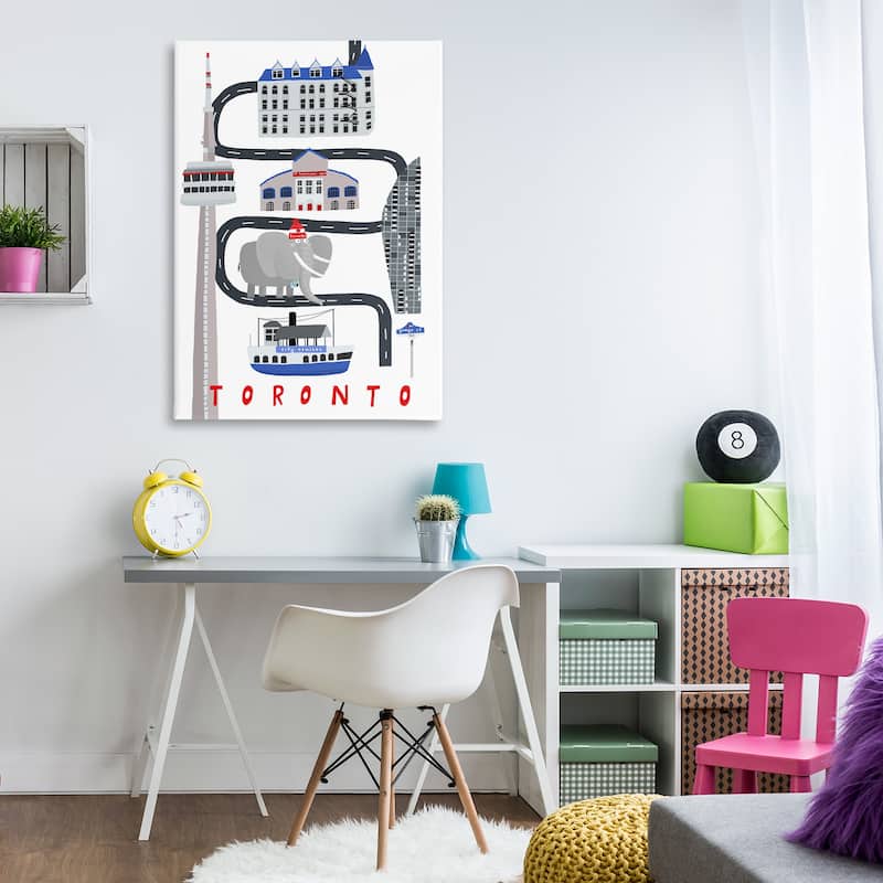 Stupell Toronto Whimsical Travel City Canvas Wall Art Design By Carla Daly