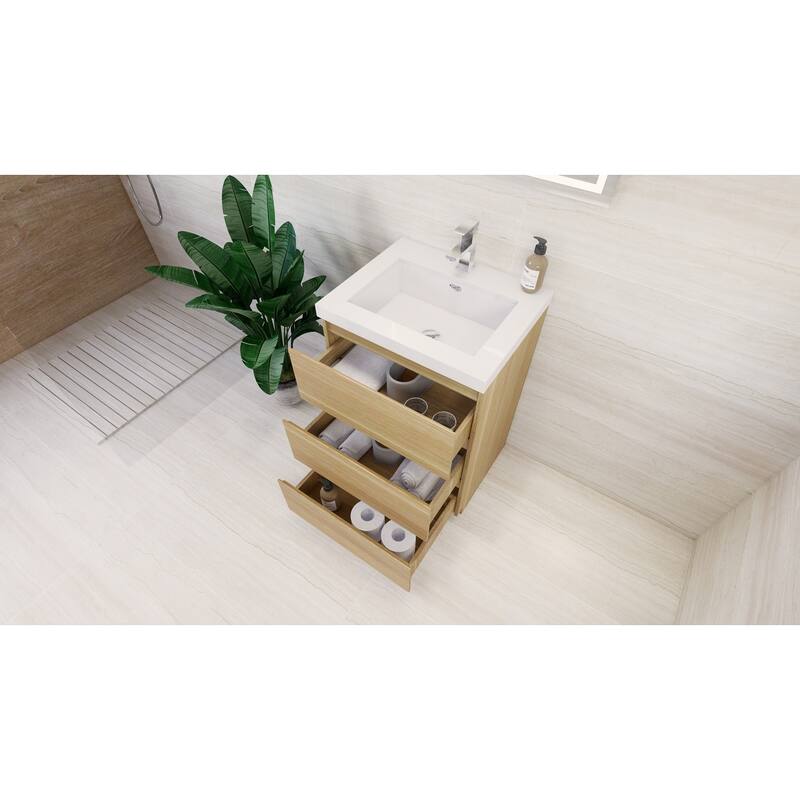 Aron 24'' Freestanding Vanity with Reinforced Acrylic Sink