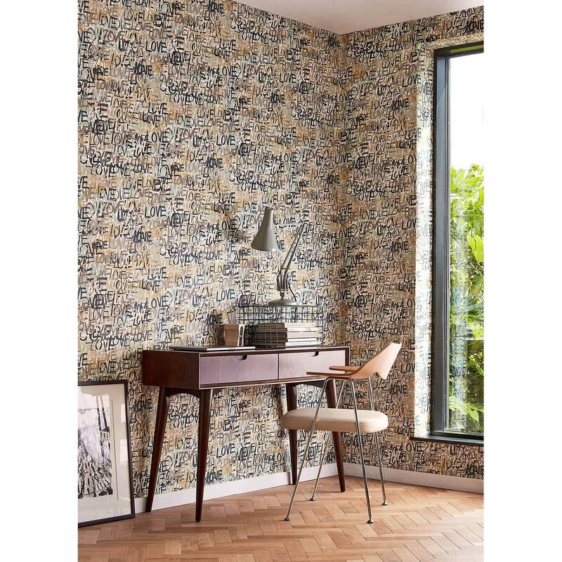 Indio Neutral Love Scribble Wallpaper