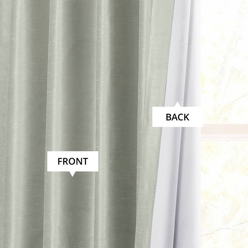 Exclusive Fabrics Textured Dupioni Faux Silk Blackout Grommet Curtain Panel