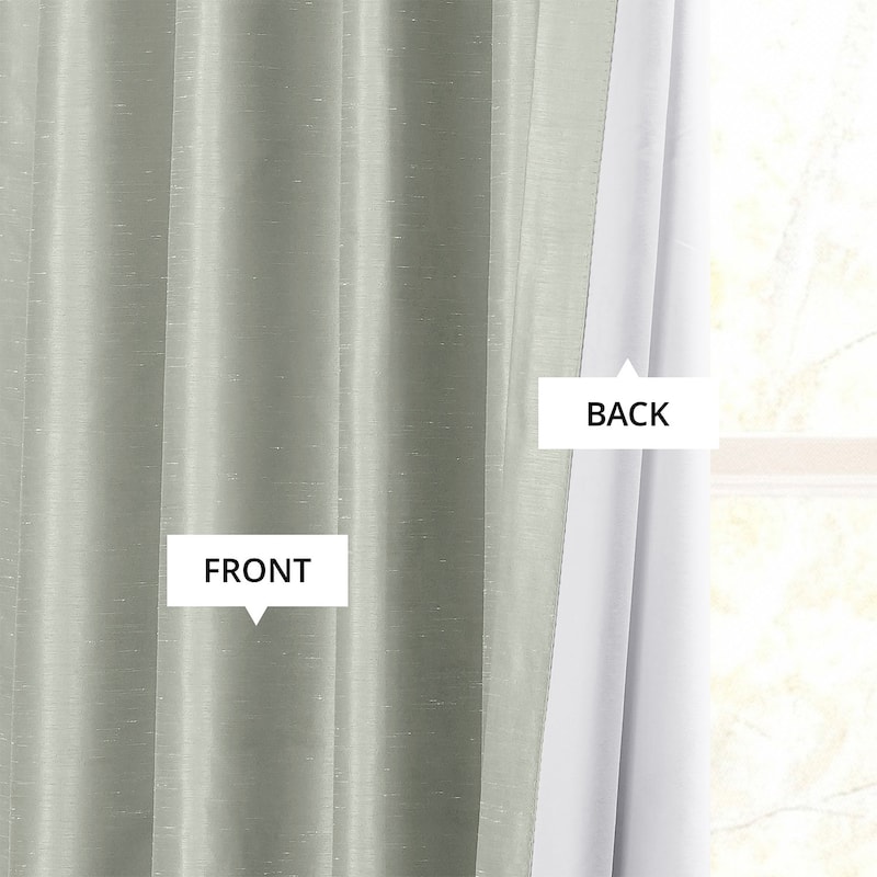 Exclusive Fabrics Textured Faux Dupioni Silk Thermal Blackout Curtains (1 Panel)