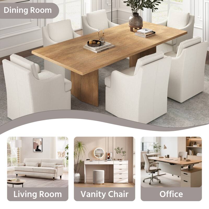 Upholstered Dining Chairs, Modern Kitchen Chairs Dinner Chairs with 4 Casters