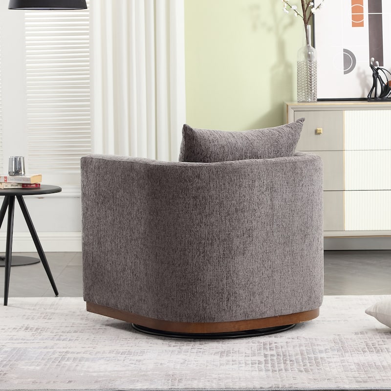 Modern 31.5" Chenille Upholstered 360° Swivel Accent Chair with Sturdy Hardwood Frame for Living Room