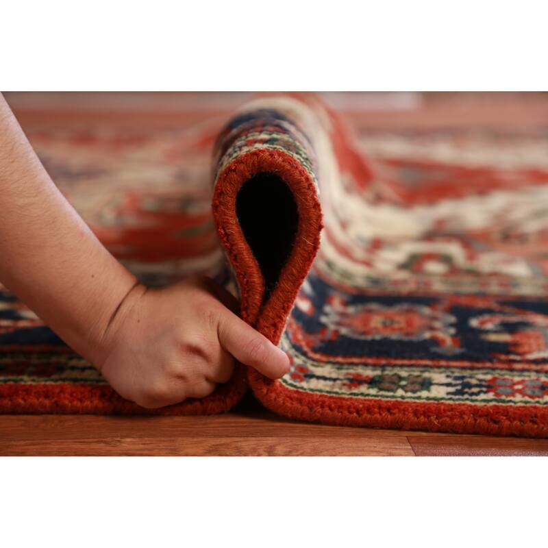 Hand Knotted Oriental 100% Wool Carpet Traditional Medallion Oranges & Rust Heriz (serapi) Area Rug - 12' 1'' X 8' 10''