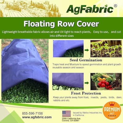 Agfabric 6x25ft Floating Row Cover Plant Protection,0.9oz,Navy