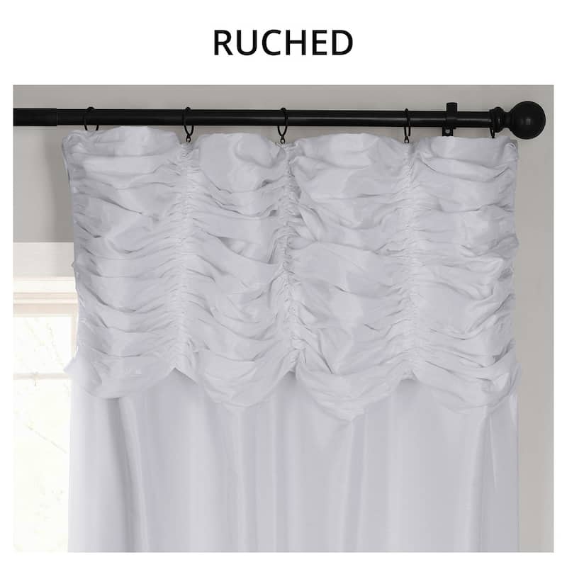 Exclusive Fabric Ruched Textured Faux Dupioni Silk Curtain (1 Panel)