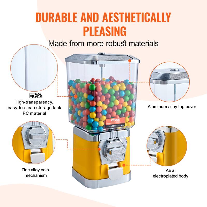 VEVOR Gumball Machine for Kids Home Candy Vending Machine PC Gumball Dispenser Bubble Gum Machine for Game Stores