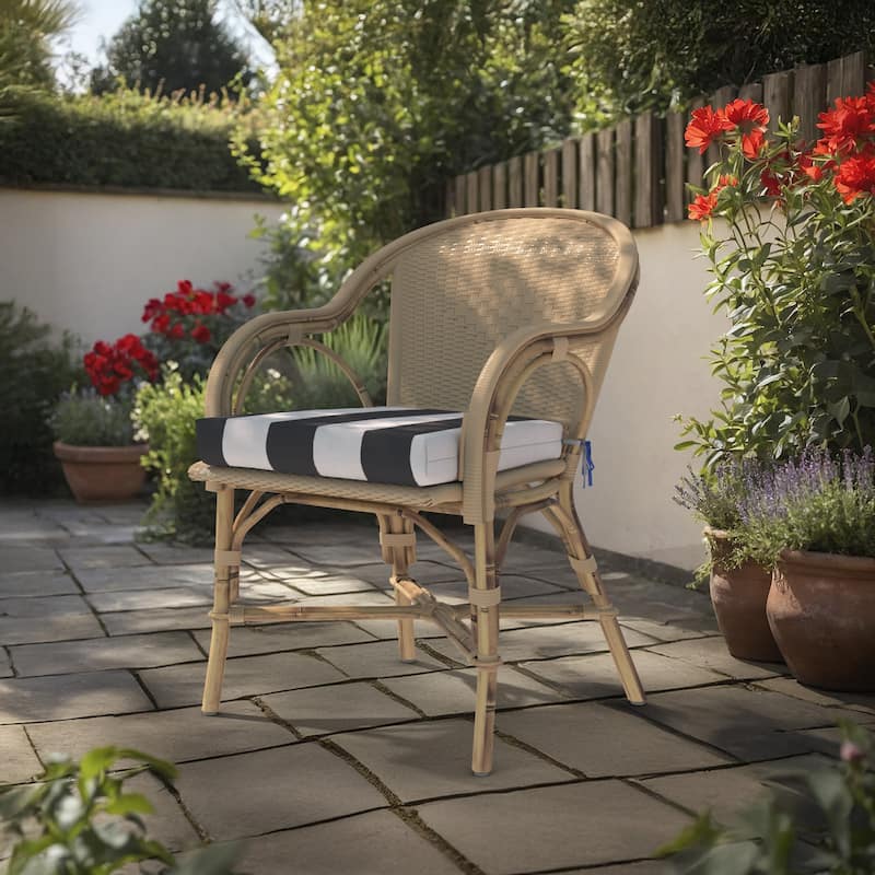 California Umbrella Outdoor Chair Pad Set of 2, 18" x 18", 2.5" Thick, Solstice Olefin Fabric