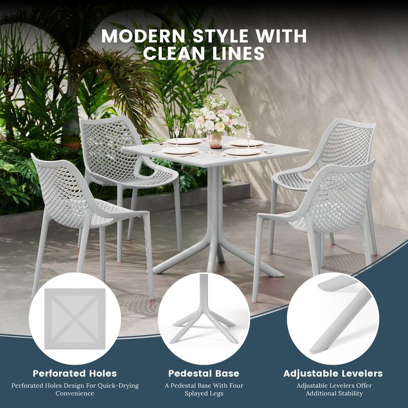 Frond and Form 4-Person Outdoor Square Dining Set