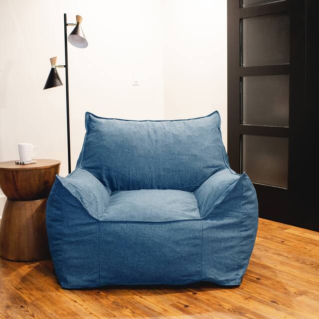 Big Joe Imperial Lounger Bean Bag Chair - Pacific Blue