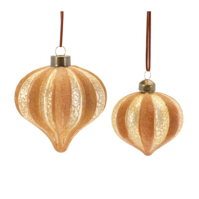 Ribbed Glass Onion Ornament (Set of 12) - Bed Bath & Beyond - 37972247