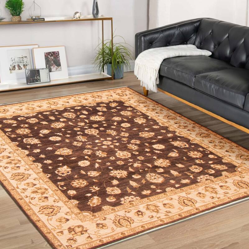 ECARPETGALLERY Hand-knotted Chobi Finest Brown Wool Rug - 8'1 x 9'10