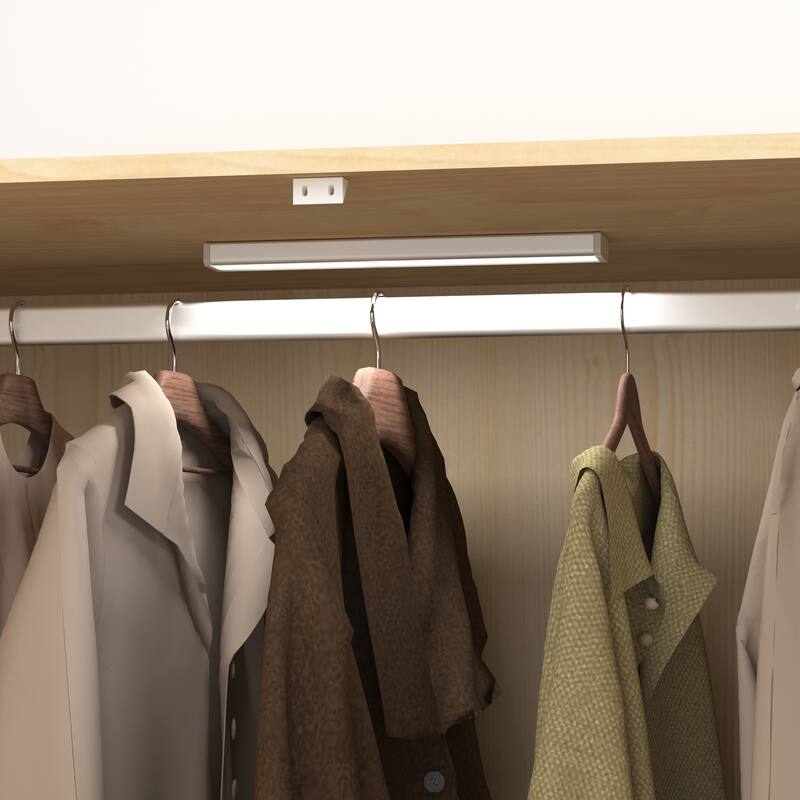 4-Door Wardrobe Closet with Mirror & LED Light, Wooden Storage Cabinet with Hanging Rod & Adjustable Shelves