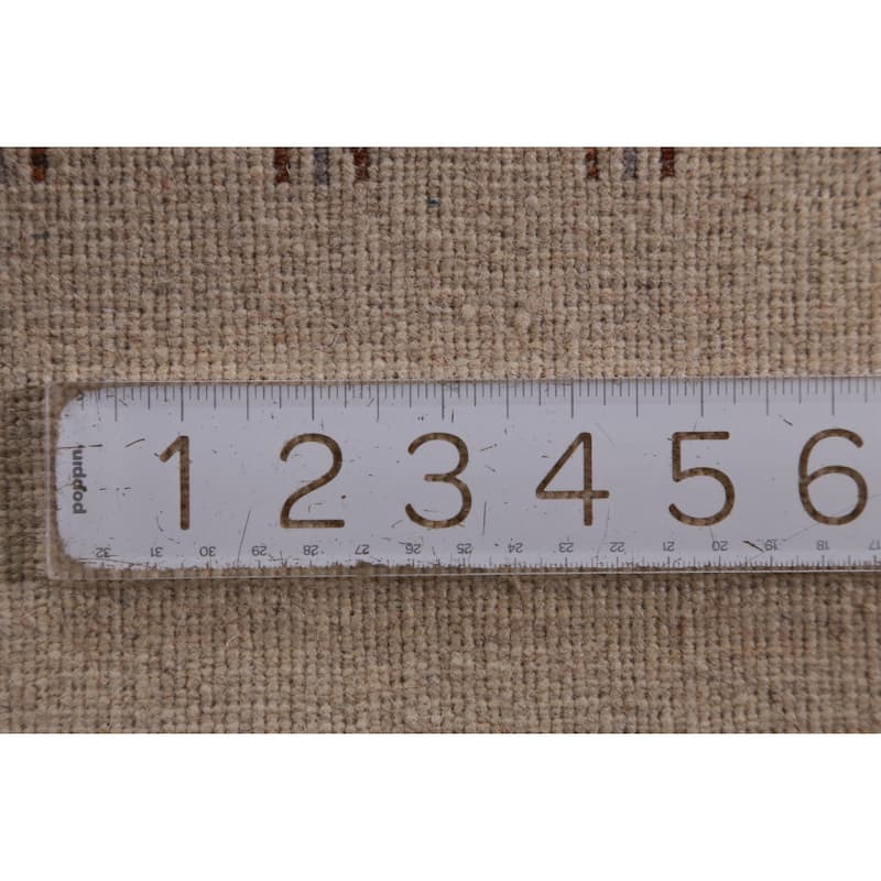 Gabbeh Indian Accent Rug Handmade Beige Tribal Wool Carpet - 2'0" x 3'0"
