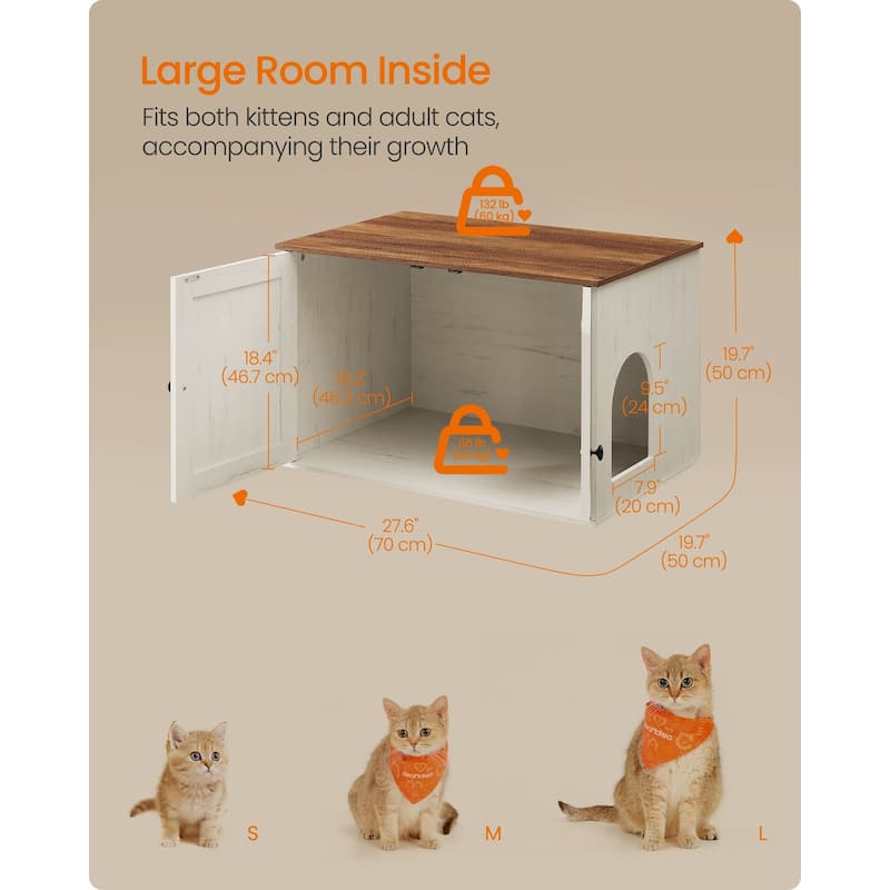 Hidden Cat Litter Box Cabinet, Ideal for Pets