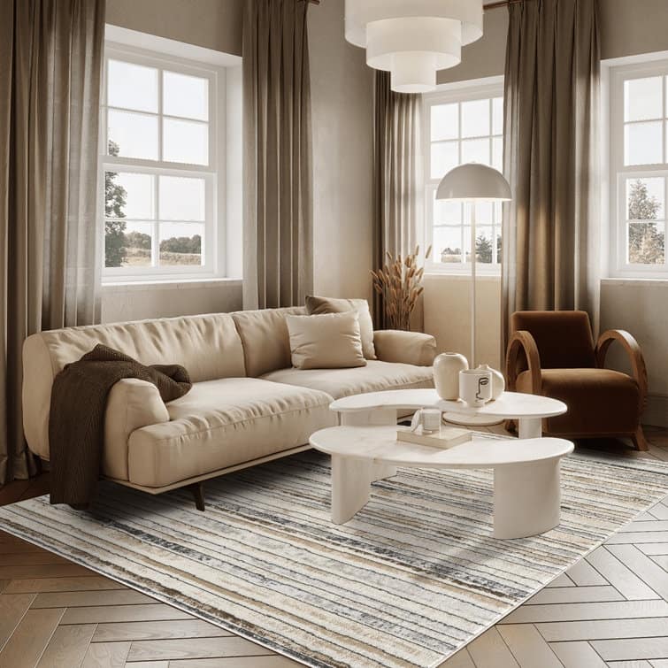 Modern Minimalist Striped Area Rug