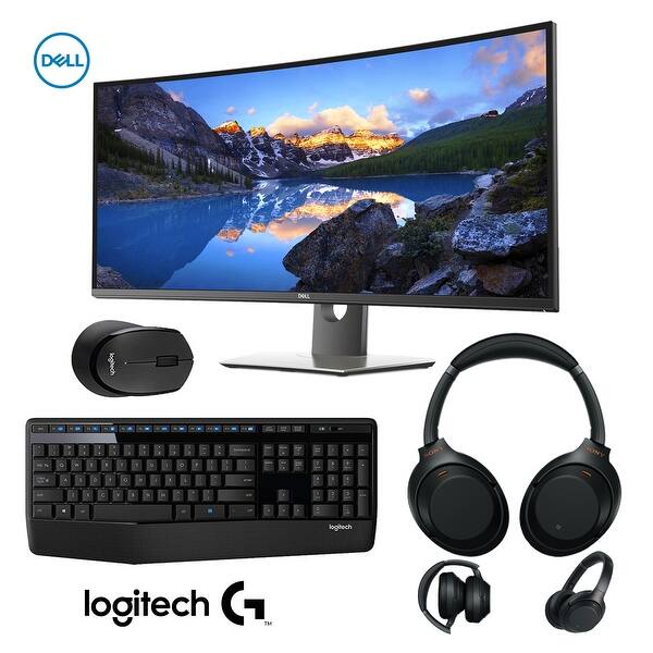 Shop Black Friday Deals On Dell 37 5 21 9 Curved Monitor Display Logitech Wireless Mk345 Keyboard Mouse Wireless Headphones Overstock 28479717
