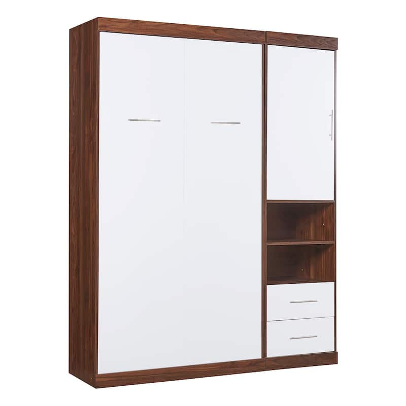 Twin Size Murphy Bed Wall Bed with Cabinet