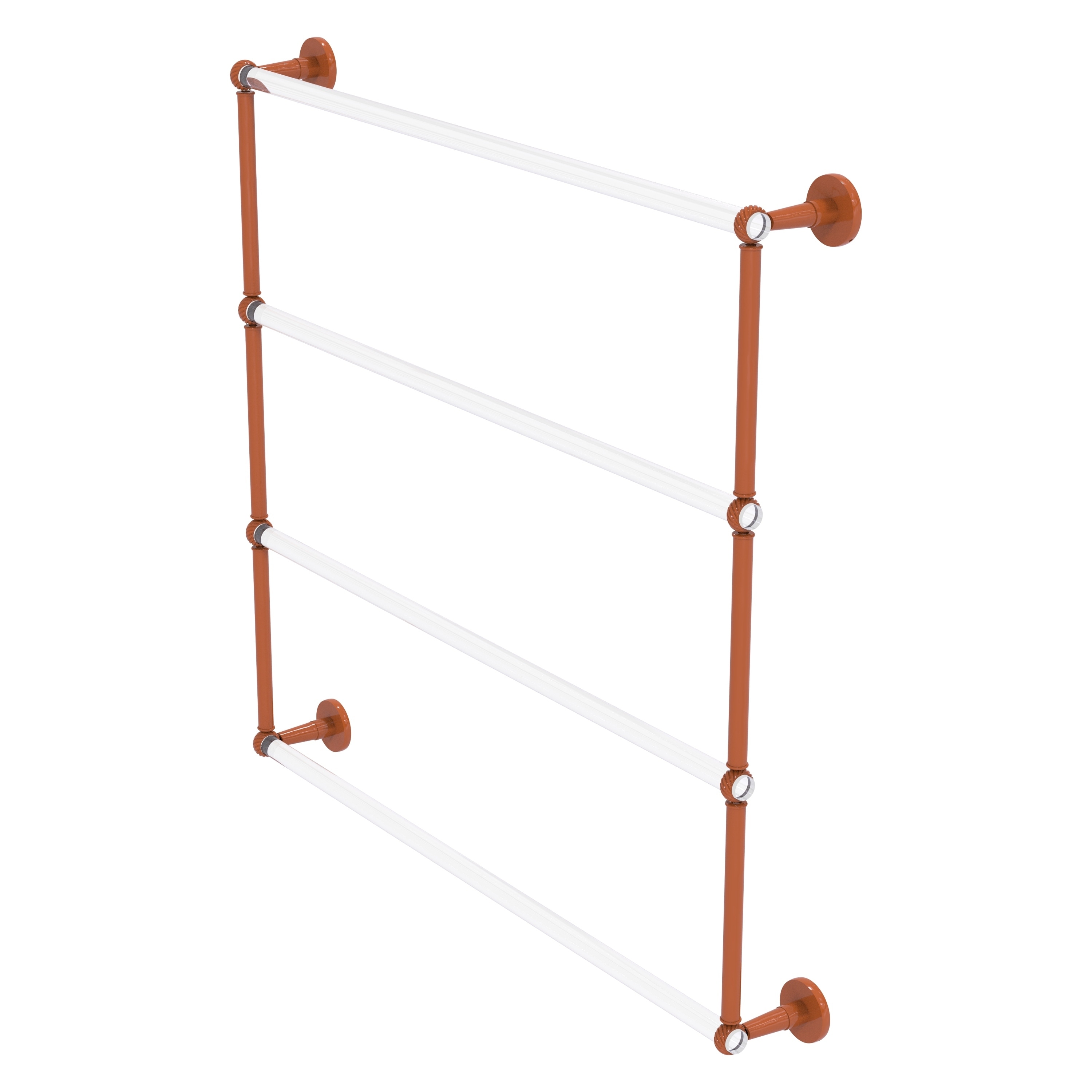 Allied Brass Clearview Collection 4 Tier 24 Inch Ladder Towel Bar with Twisted Accents