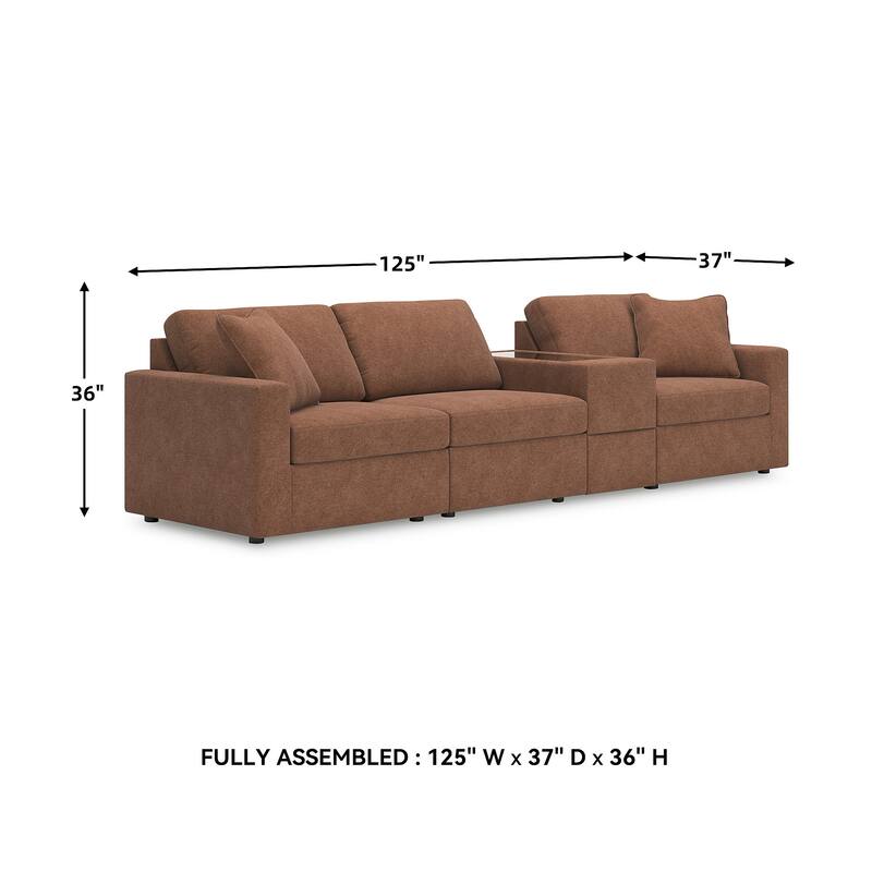Signature Design by Ashley Modmax 4-Piece Sectional with Storage Console - 125"W x 37"D x 36"H