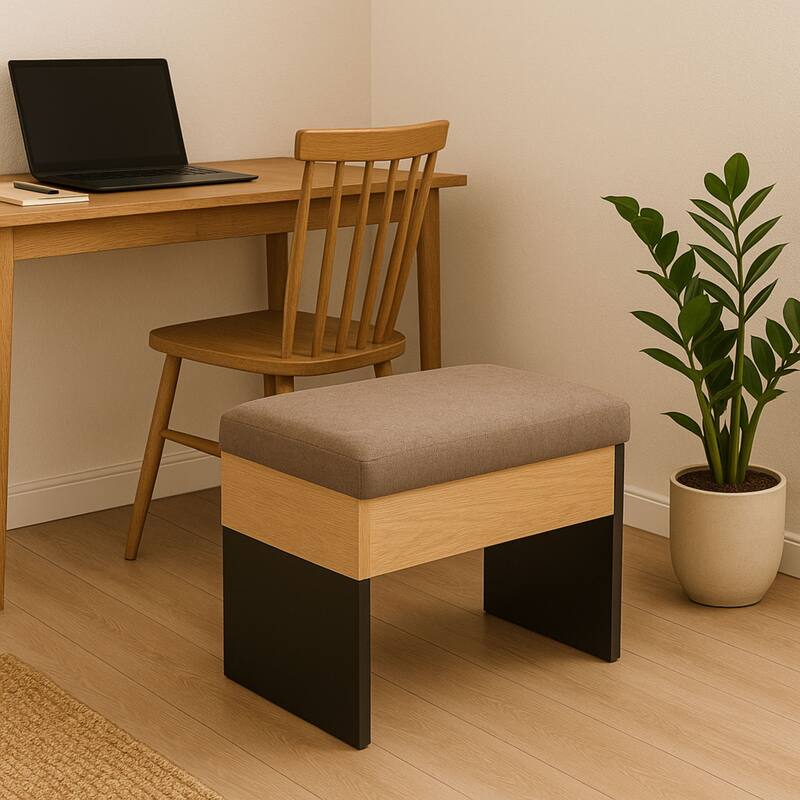 Modern Chenille Upholstered Bench with Foam Padding and MDF Frame