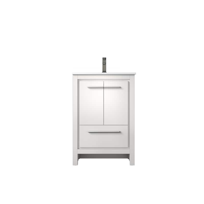 Lafarre Bath Vanity Cultured Marble Top, Sink and Gun Metal Faucet
