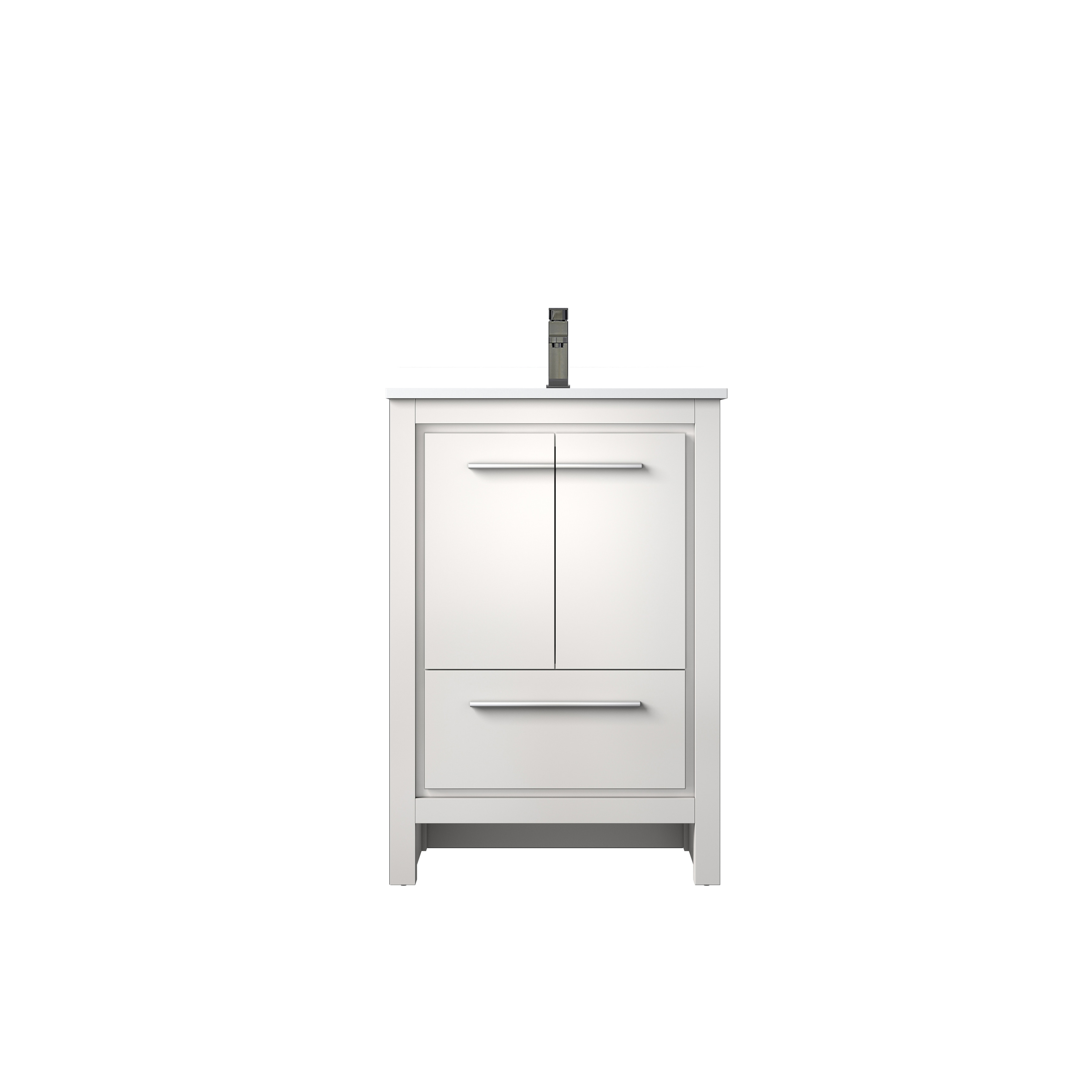 Lafarre Bath Vanity Cultured Marble Top, Sink and Rose Gold Faucet