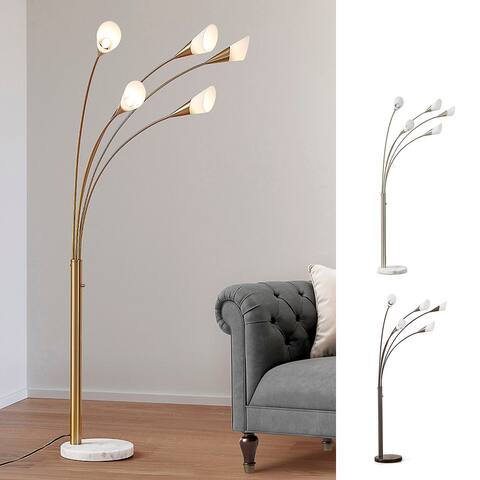 HOMEGLAM Flourish 5-light LED Arch Floor Lamp