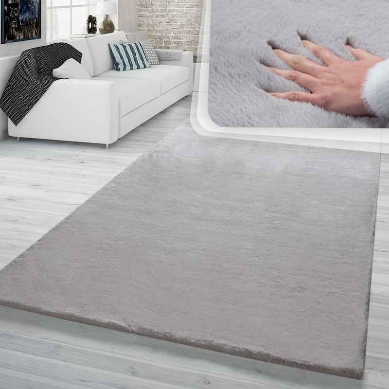 Solid High Pile Area Rug Cosy Luxurious Touch Super Soft