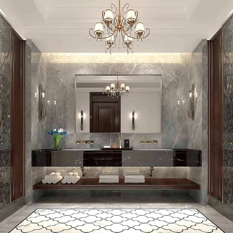 40x30inch Wall-mounted Beveled Mirror,Square Angle Metal Frame Wall Mounted Mirrors For Wall(Horizontal & Vertical)