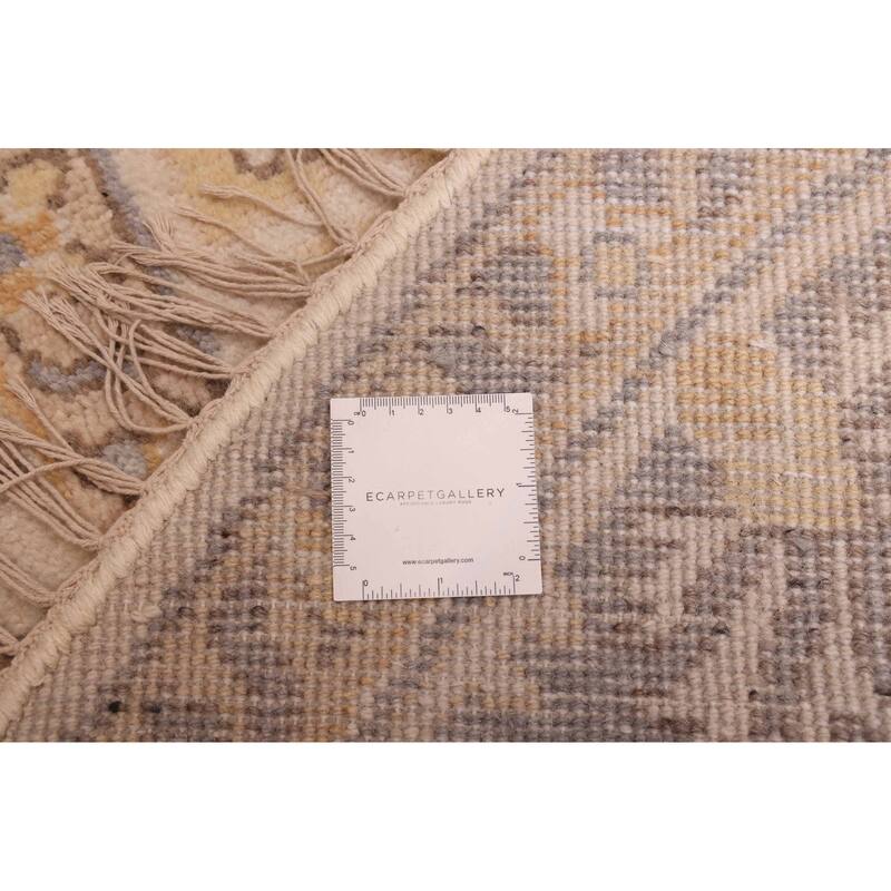 ECARPETGALLERY Hand-knotted Royal Oushak Ivory Wool Rug - 7'10 x 8'0