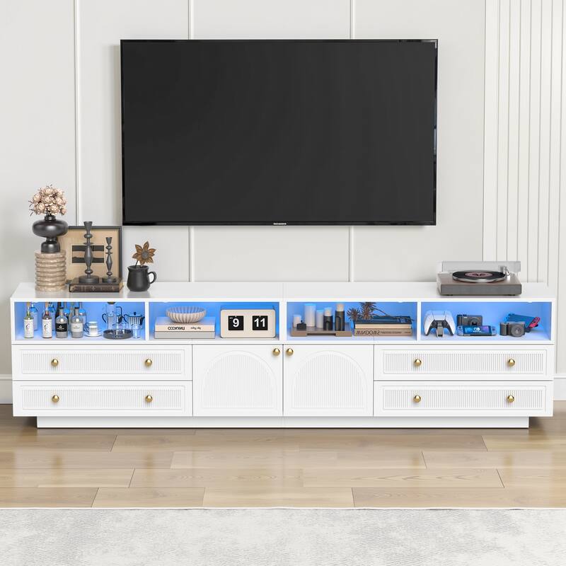 Pocassy Modern LED TV Stand for Living Room