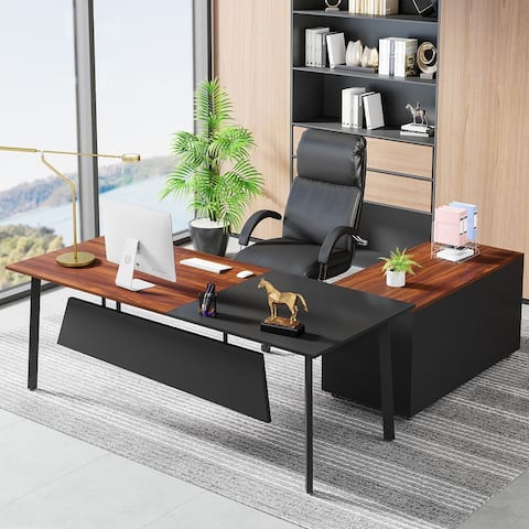 70 inches Executive Desk and 43" File Cabinet for Home Office