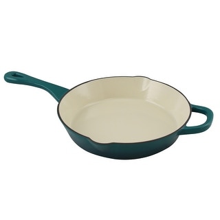 Crock Pot Artisan Enameled 10 Round Cast Iron Skillet In Teal Ombre Overstock 32020829
