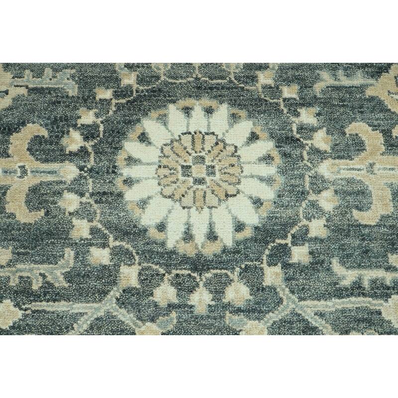 Slate Transitional Oushak Wool Rug 8x10 Hand Knotted by LoomBloom - 8' 2'' x 10'
