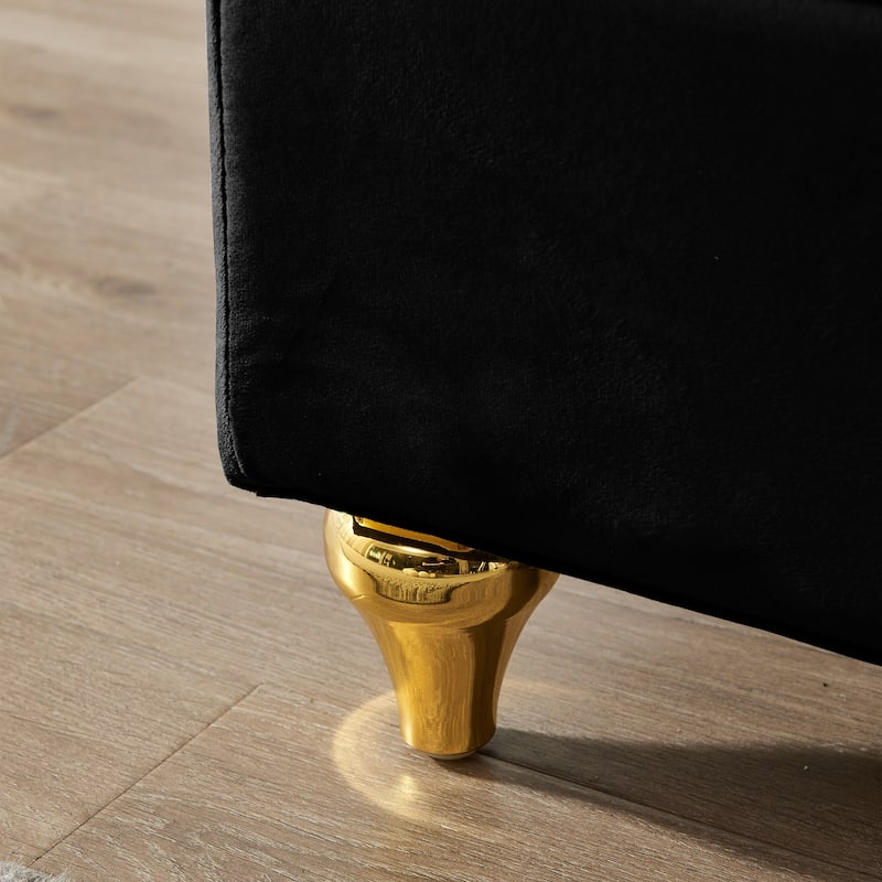 Upholstered Chaise Lounge with Lumbar Pillow, Sleeper Sofa Bed with Storage, Modern Velvet Lounge Chair