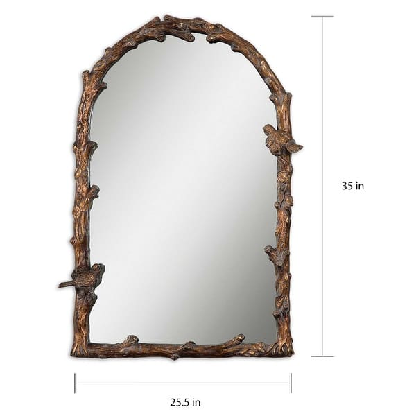 Uttermost Paza Antique Gold Branch Framed Arched Mirror - 25.5x36.75x2.5