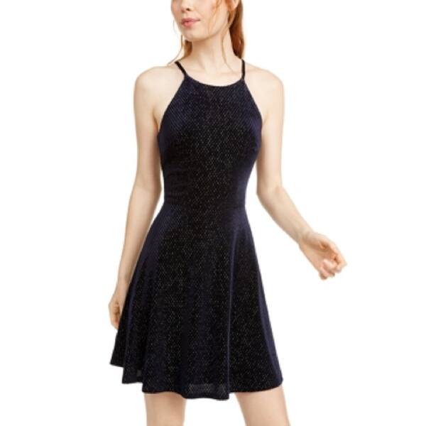 Rosie Harlow Women's Velvet Short Halter Dress Blue Size Xx-Small - Bed  Bath & Beyond - 40580841