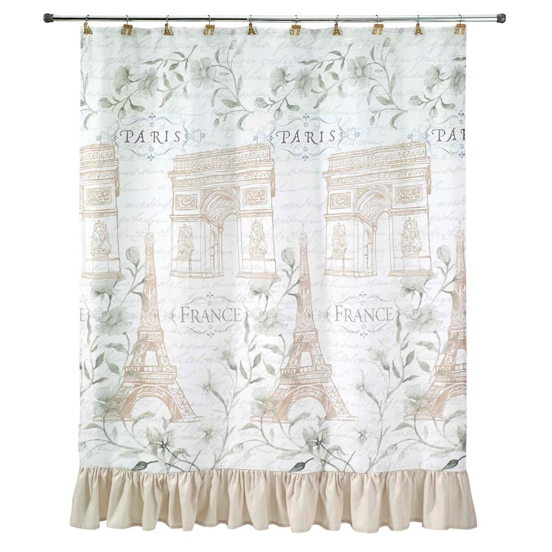 Avanti Linens Paris Botanique Shower Curtain & Hook Set