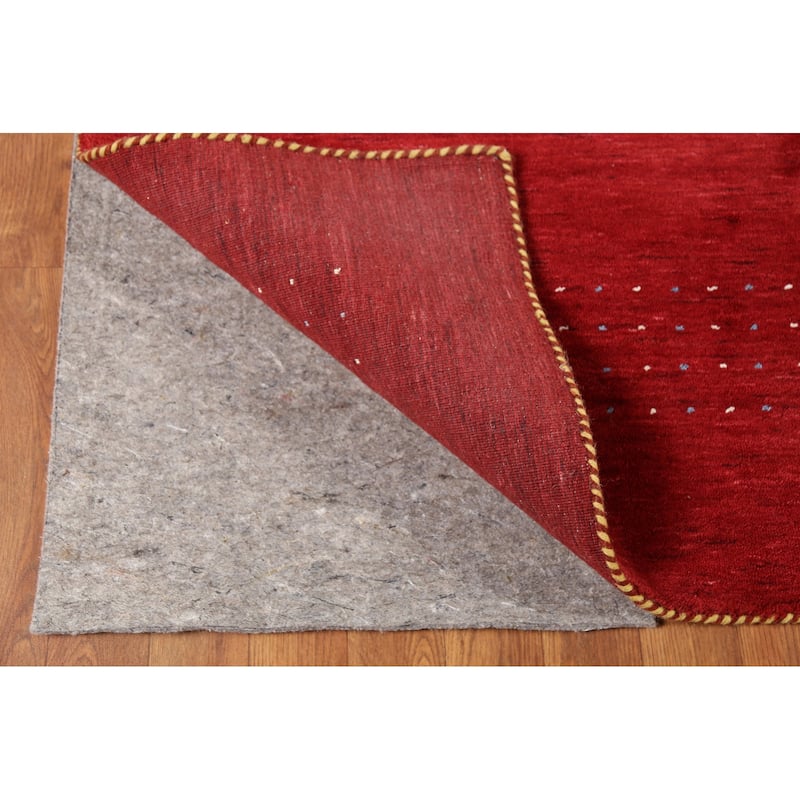 Gabbeh Oriental Area Rug Hand-Knotted Tribal Red Wool Carpet - 6'6"x 9'8"