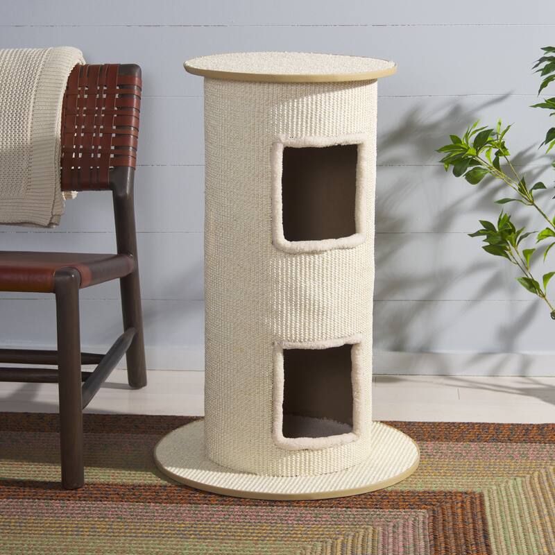 SAFAVIEH Home Natural/Ivory 20"W x 20"L x 30"H Sisal Cat Scratch House - 20"W x 20"L x 30"H