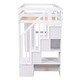preview thumbnail 7 of 12, Twin size Loft Bed with Shelves, Drawers and Stairs, White