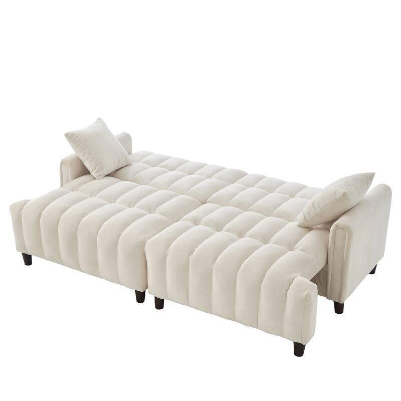 Sofa Bed with 2 Hidden Storage Bags, Multi-Functional Sleeper Sofa Loveseat with Adjustable Backrest