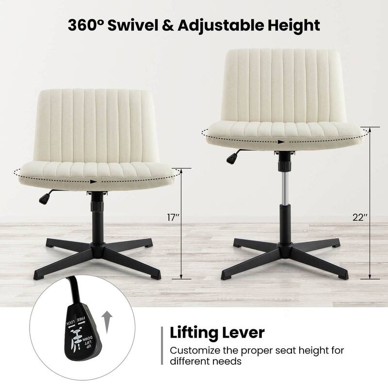 Costway Criss Cross Legged Office Chair Ergonomic Mid Back Computer - See Details